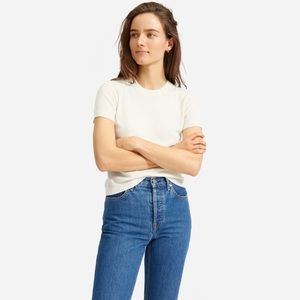 Everlane Cashmere Tee, ivory white, XXS